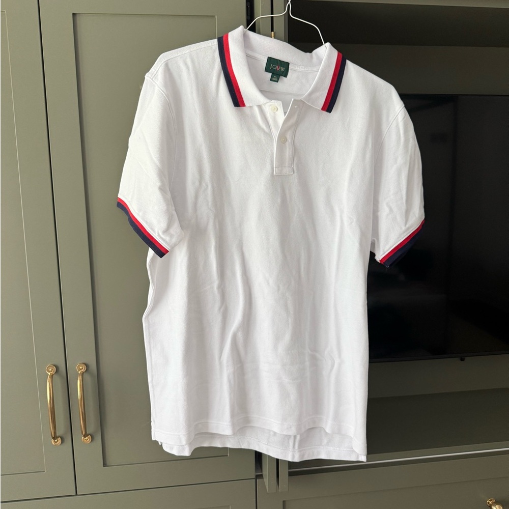 NWT J. Crew White Polo Shirt